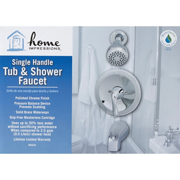 Home Impressions Polished Chrome Single-Handle Lever Tub & Shower Faucet F1210002CP-JPA9 404243