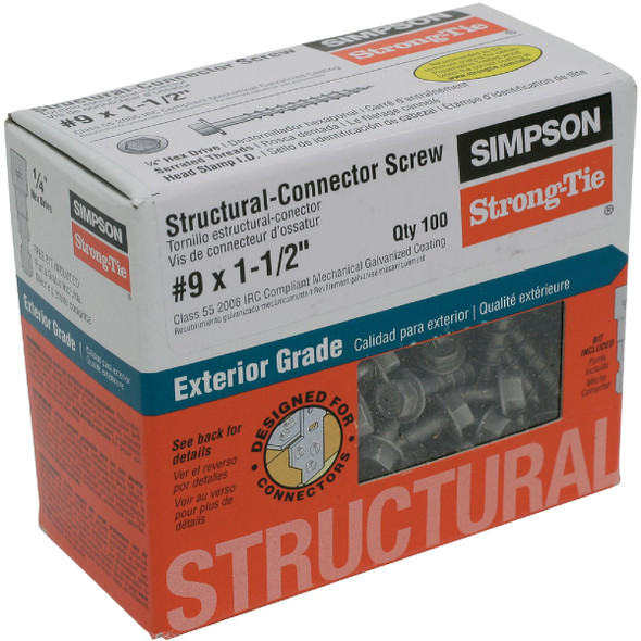 Strong-Drive 100 #9x1-1/2 Wd Screw SD9112R100