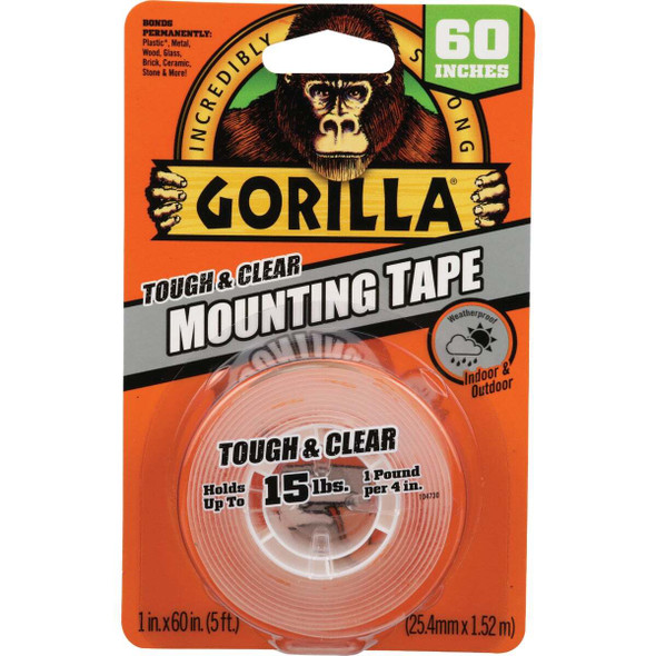 Gorilla 15lb Clr Mounting Tape 6065003
