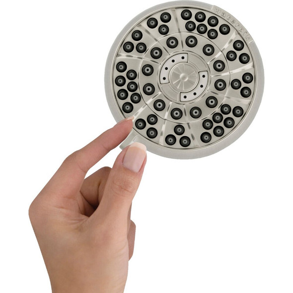 Waterpik PowerPulse Massage 6-Spray 1.8 GPM Fixed Showerhead, Brushed Nickel XAS-619E 403506