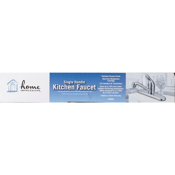 Home Impressions 1-Handle Lever Kitchen Faucet, Chrome Home Impressions 1-Handle Lever Kitchen Faucet, Chrome