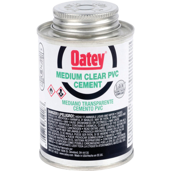 Oatey 4 Oz. Medium Bodied Clear PVC Cement 31017