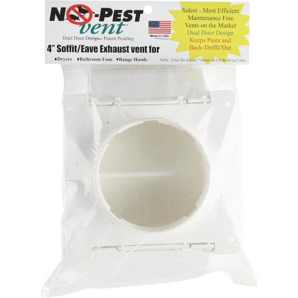 P-Tec Products 4 In. White Plastic No Pest Eave & Soffit Vent NPSEW 261021
