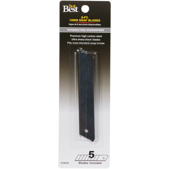 Do it Best 18 mm 8-Point Black Snap-Off Knife Blade (5-Pack) SN18B-DIB
