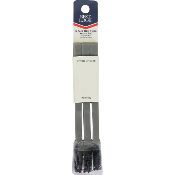 Best Look Nylon Bristle Soft Grip Mini Brushes (3-Pack) NMB3N-DIB