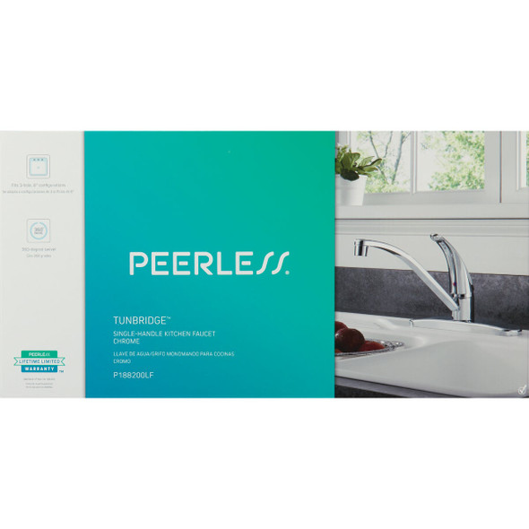 Peerless 1-Handle Lever Kitchen Faucet, Chrome P188200LF 460487