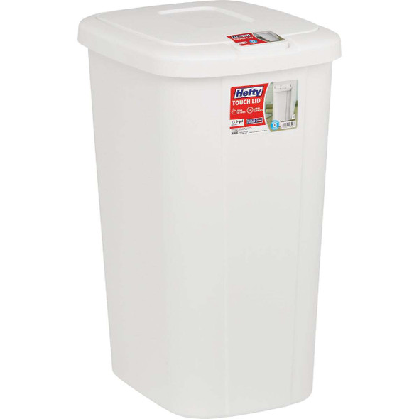 Hefty 13 Gal. White Wastebasket with Lid HFT-2166000-4