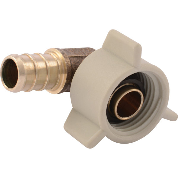 SharkBite 1/2 In. Barb x 1/2 In. FPT 90 Deg. Brass Swivel PEX Elbow (1/4 Bend)