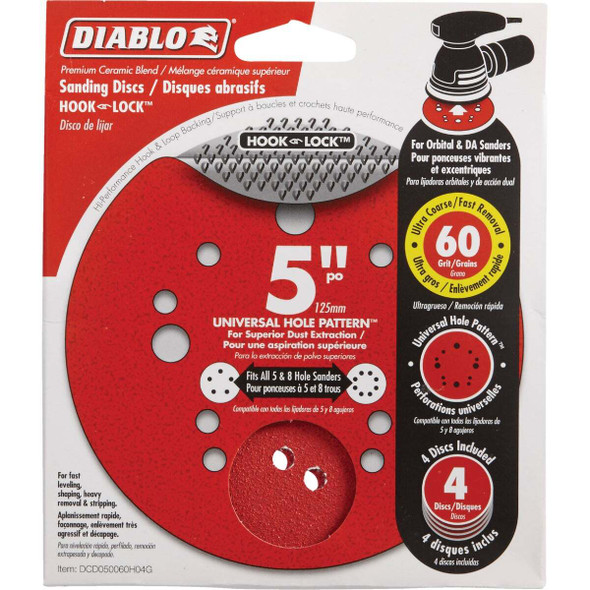 Diablo 4pk 5" 60g Sanding Disc DCD050060H04G