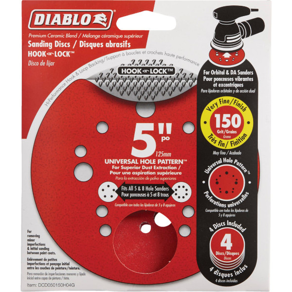 Diablo 4pk 5" 150g Sanding Disc DCD050150H04G