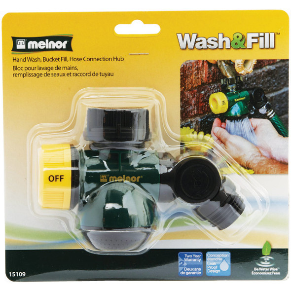 Melnor Wash & Fill 3/4 In. FNH x 3/4 In. MNH Plastic Y Hose Connector Melnor Wash & Fill 3/4 In. FNH x 3/4 In. MNH Plastic Y Hose Connector