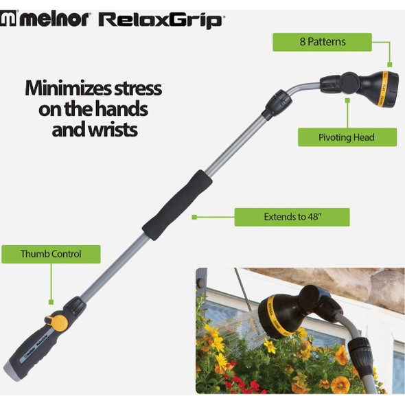 Melnor RelaxGrip 8-Pattern Watering Extension Wand R8639 704201