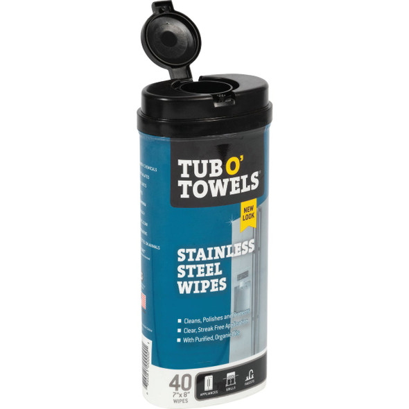 Tub O' Towels Stainless Steel Wipes (40-Count) TW40-SS 602436