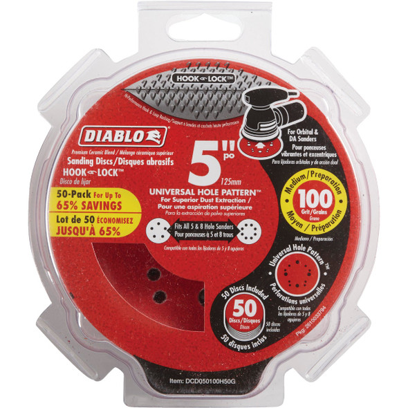 Diablo 50pk 5"100g Sanding Disc DCD050100H50G