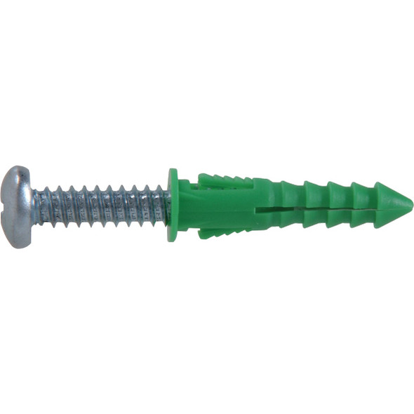 Hillman #12 - #14 - #16 Thread x 1-1/2 In. Green Ribbed Plastic Anchor (4 Ct.) Hillman #12 - #14 - #16 Thread x 1-1/2 In. Green Ribbed Plastic Anchor (4 Ct.)