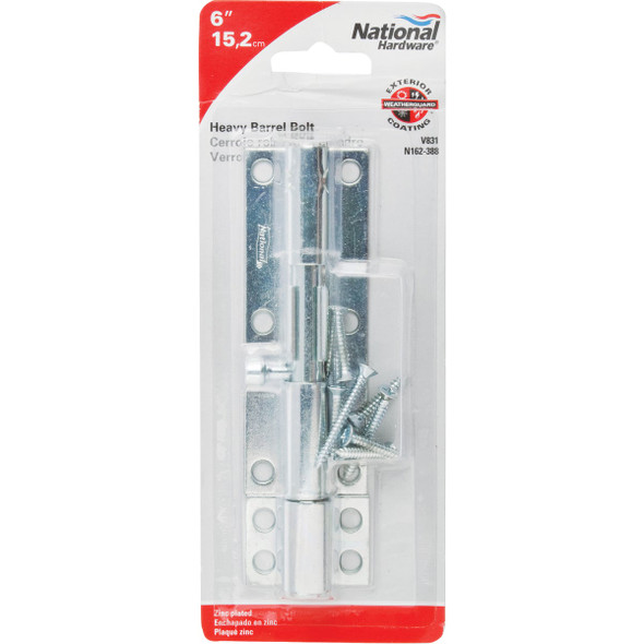 National Hardware 6 In. Zinc Heavy Barrel Bolt N162-388 217081
