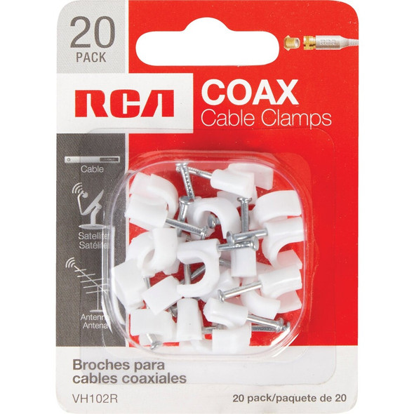 RCA White RG6 or RG59 Nail-In Coaxial Staple (20-Count) VH102R 500208