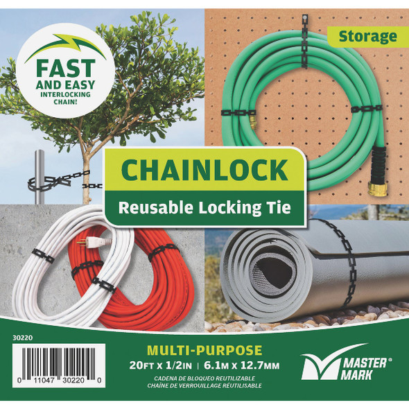 Master Mark 1-2 In. W. x 20 Ft. L. Plastic Black Chainlock Tree Support 30220 704079