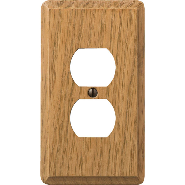 Amerelle 1-Gang Solid Oak Outlet Wall Plate, Light Oak 901DL