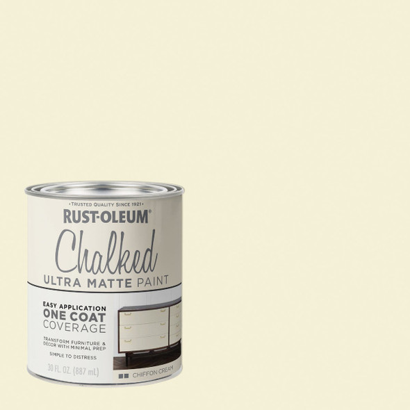 Rust-Oleum Chalked Ultra Matte Chiffon Cream 30 Oz. Chalk Paint 329598