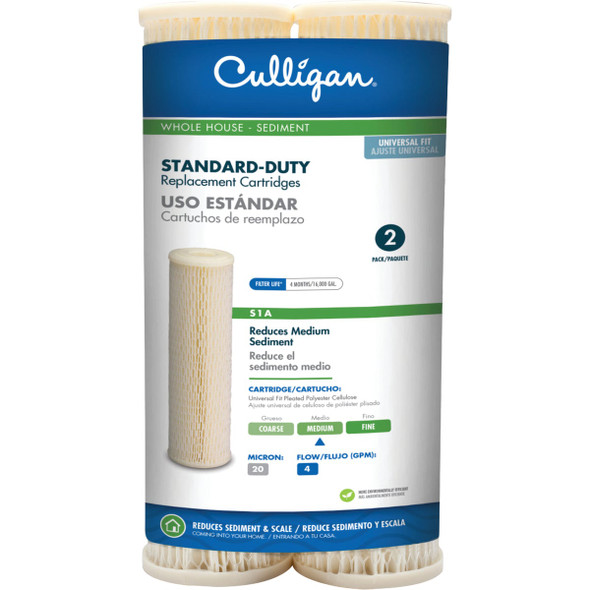 Culligan S1-A Sediment Whole House Water Filter Cartridge, (2-Pack)
