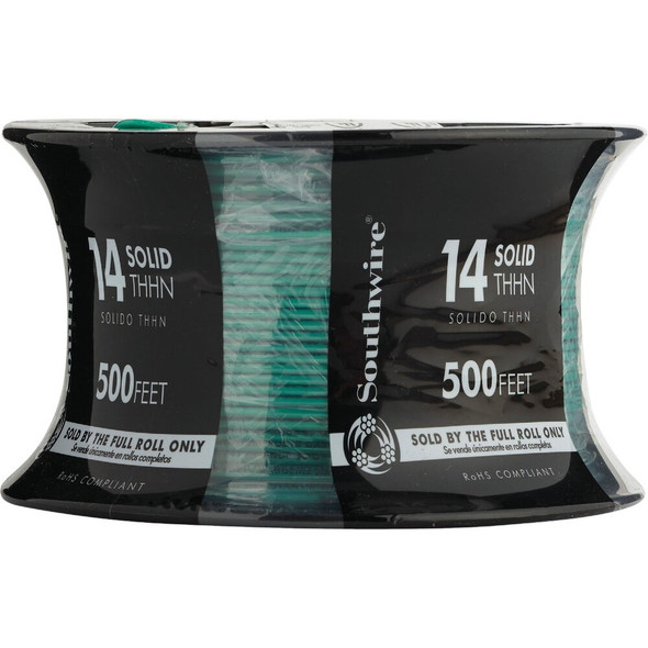 Southwire 500 Ft. 14 AWG Solid Green THHN Electrical Wire 11583258 501964