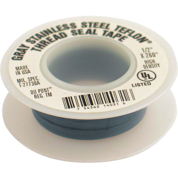 PLUMB-EEZE 1/2 In. x 260 In. Gray Non-Stick Coating Thread Seal Tape TT260-SS