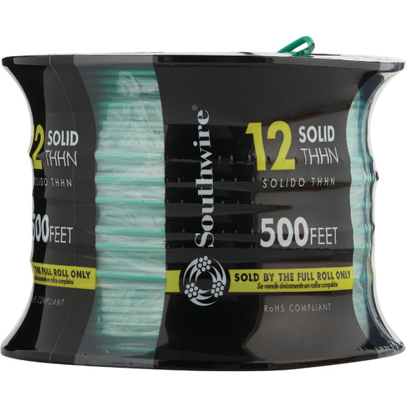 Southwire 500 Ft. 12 AWG Solid Green THHN Electrical Wire 11591558 501999