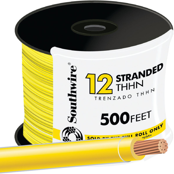 Southwire 500 Ft. 12 AWG Stranded Yellow THHN Electrical Wire 22969058