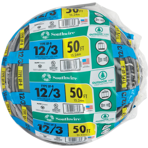 Southwire 50 Ft. 12 AWG 3-Conductor UFW-G Electrical Wire 13058322 539384