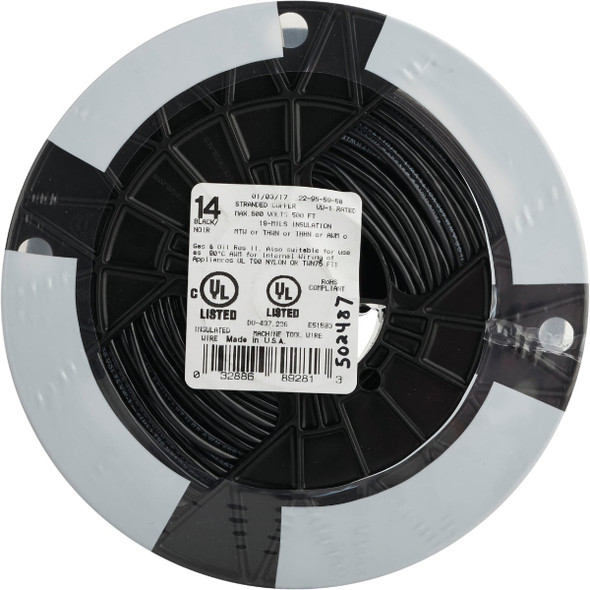 Southwire 500 Ft. 14 AWG Stranded Black THHN Electrical Wire Southwire 500 Ft. 14 AWG Stranded Black THHN Electrical Wire