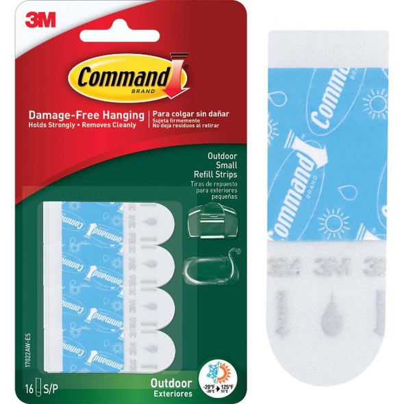 Command Outdoor Small Adhesive Strip, 16 Strips 17022AW-16ESF