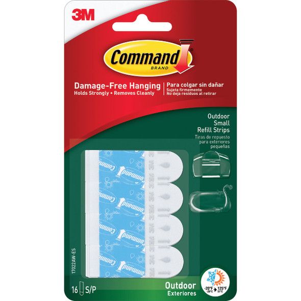 Command Outdoor Small Adhesive Strip, 16 Strips 17022AW-16ESF 200338