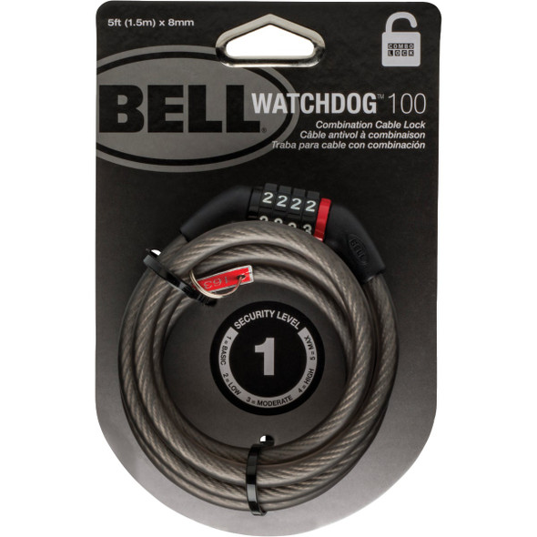 Bell Sports Watchdog 5 Ft. x 8mm 4-Digit Preset Combination Bicycle Lock 7120954