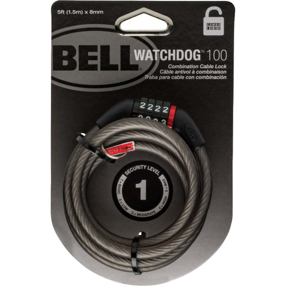 Bell Sports Watchdog 5 Ft. x 8mm 4-Digit Preset Combination Bicycle Lock 7120954