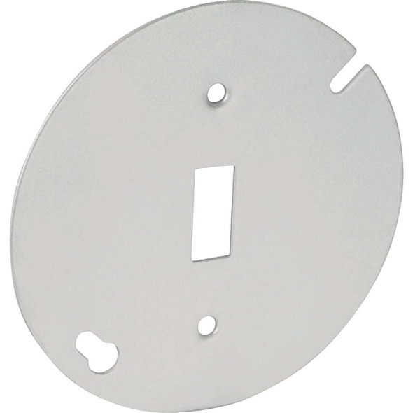 Southwire 4 In. Single Toggle Switch Silver Round Box Cover 54C42-UPC