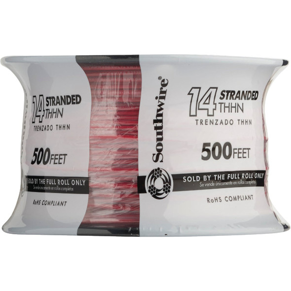 Southwire 500 Ft. 14 AWG Stranded Red THHN Electrical Wire 22957558 510467