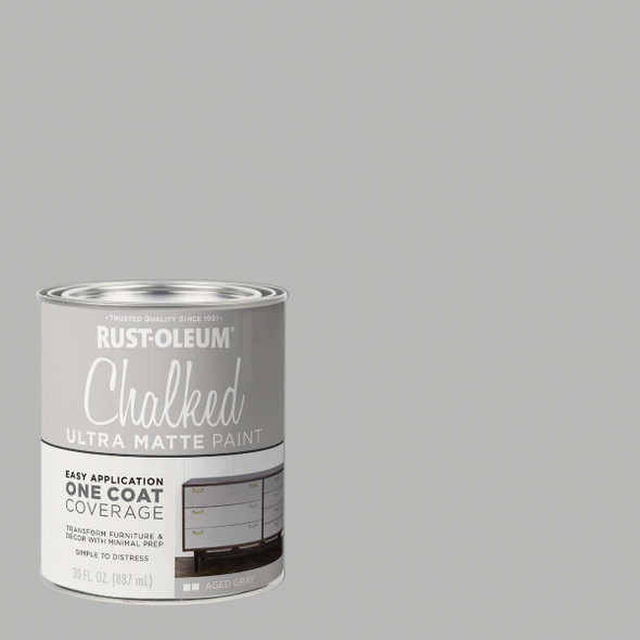 Rust-Oleum Chalked Aged Gray Ultra Matte 30 Oz. Chalk Paint 285143