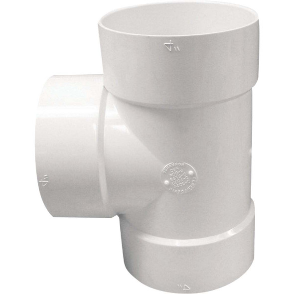 IPEX 4 In. PVC Sewer and Drain Sanitary Bull Nose Tee 414104BC