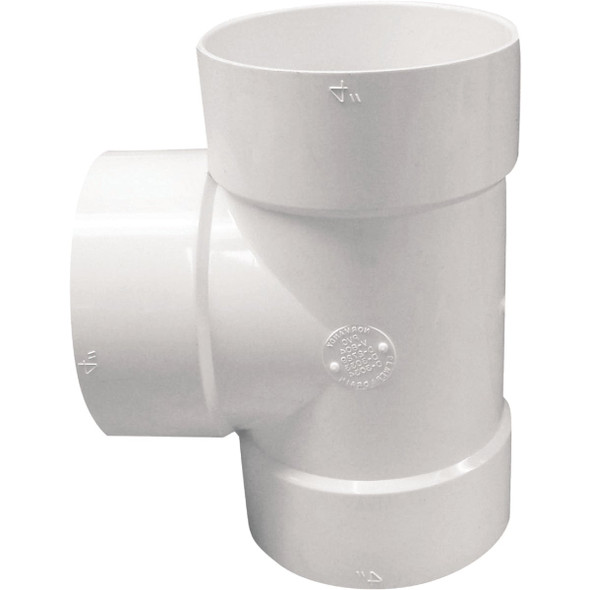 IPEX 4 In. PVC Sewer and Drain Sanitary Bull Nose Tee 414104BC IPEX 4 In. PVC Sewer and Drain Sanitary Bull Nose Tee 414104BC