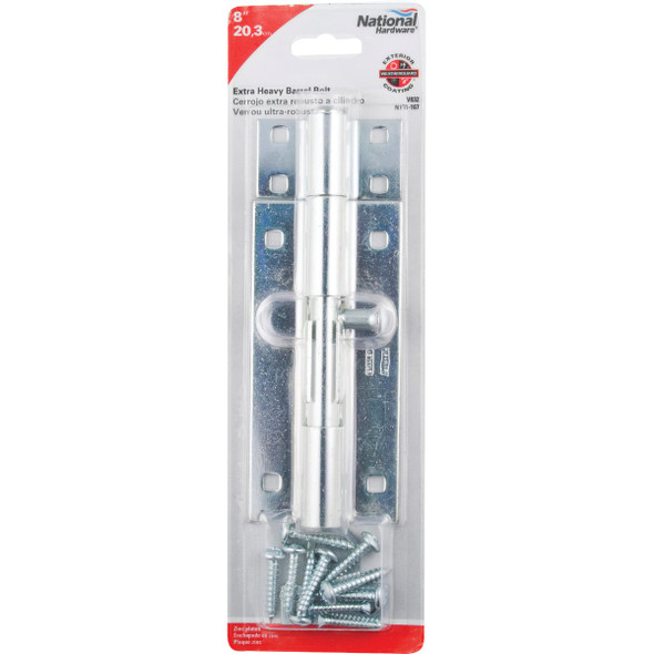 National Hardware 8 In. Zinc Extra Heavy-Duty Door Barrel Bolt N151-167 207127