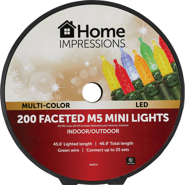 Home Impressions Multi 200-Bulb Faceted M5 Mini LED Light Set