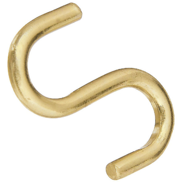 National Hardware 1 In. Brass Heavy Open S Hook (3 Ct.) N121-806