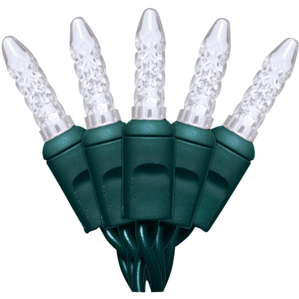 Holiday Wonderland  Pure White 200-Bulb Faceted M5 Mini LED Light Set
