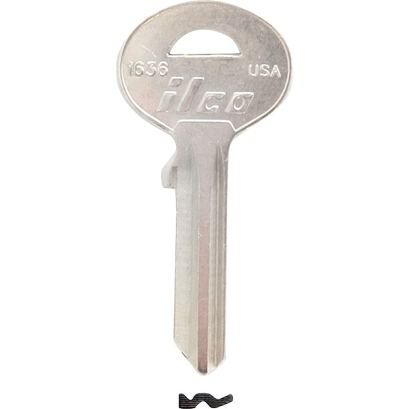 ILCO SUN WILSON Nickel Plated Safe Key 1636 (10-Pack) IAA00019402