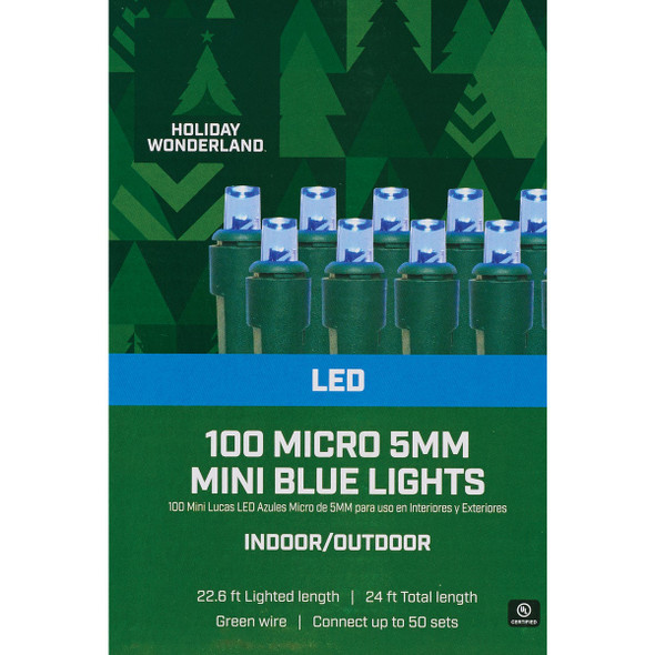 Home Impressions Blue 100-Bulb Micro 5MM Mini LED Light Set KT-LED-2435 900009