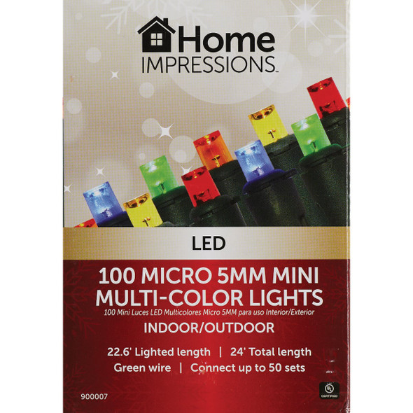 Home Impressions Multi 100-Bulb Micro 5MM Mini LED Light Set Home Impressions Multi 100-Bulb Micro 5MM Mini LED Light Set