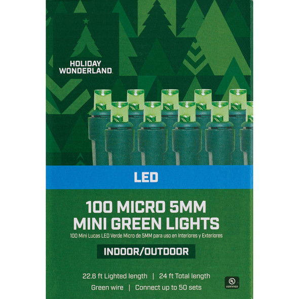 Home Impressions Green 100-Bulb Micro 5MM Mini LED Light Set KT-LED-2434 900010