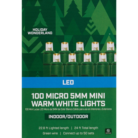 Home Impressions Warm White 100-Bulb Micro 5MM Mini LED Light Set KT-LED-2433 900011
