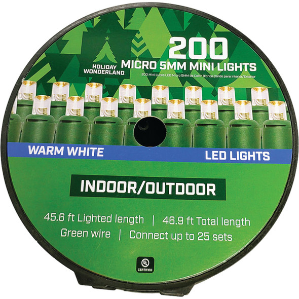 Home Impressions Warm White 200-Bulb Micro 5MM Mini LED Light Set KT-I200-55 900016
